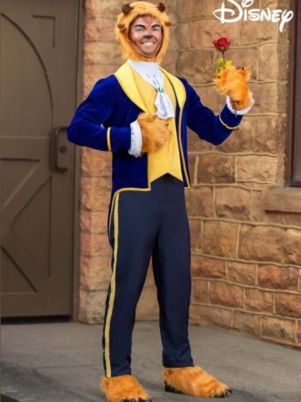 Disney Blue and Gold Beast Costume Jacket with Faux Fur Gloves and Feet